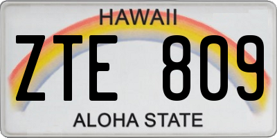 HI license plate ZTE809