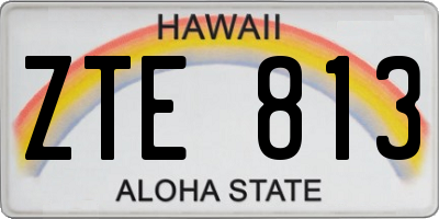 HI license plate ZTE813