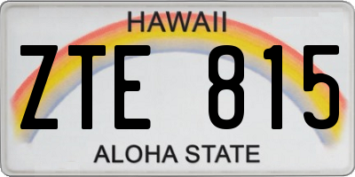 HI license plate ZTE815