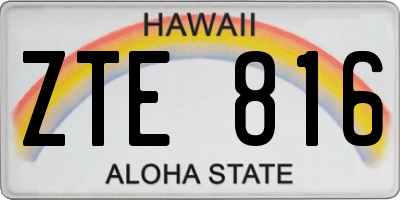 HI license plate ZTE816