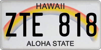 HI license plate ZTE818