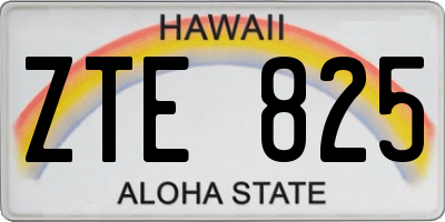 HI license plate ZTE825