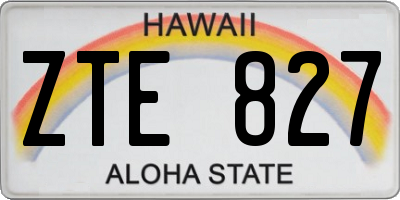 HI license plate ZTE827