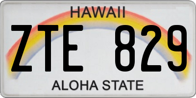HI license plate ZTE829