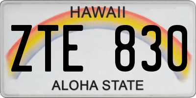 HI license plate ZTE830