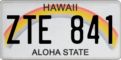 HI license plate ZTE841
