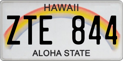 HI license plate ZTE844
