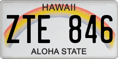 HI license plate ZTE846