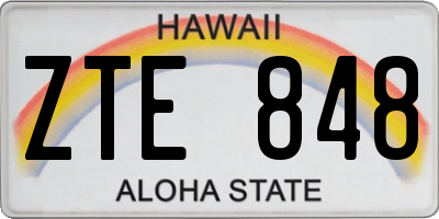 HI license plate ZTE848
