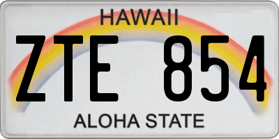 HI license plate ZTE854