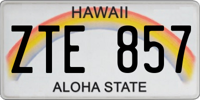 HI license plate ZTE857