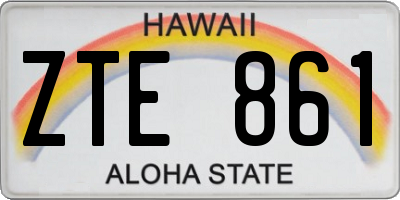 HI license plate ZTE861