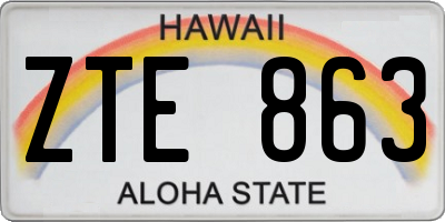 HI license plate ZTE863