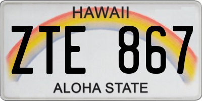HI license plate ZTE867