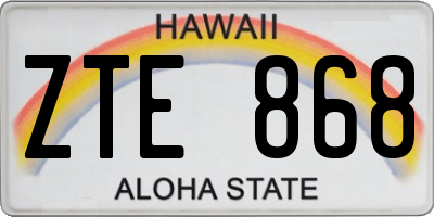 HI license plate ZTE868