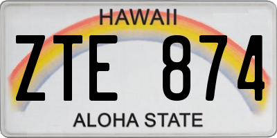 HI license plate ZTE874
