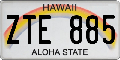 HI license plate ZTE885