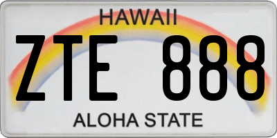 HI license plate ZTE888