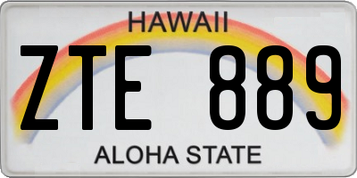 HI license plate ZTE889