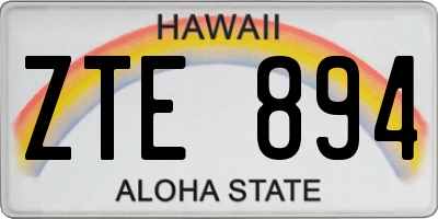 HI license plate ZTE894