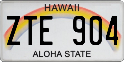 HI license plate ZTE904