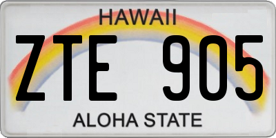 HI license plate ZTE905
