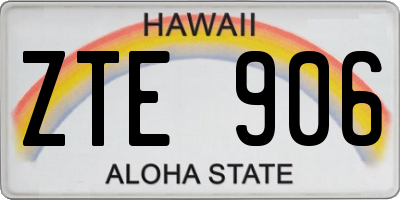 HI license plate ZTE906