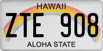HI license plate ZTE908