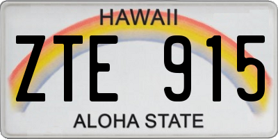 HI license plate ZTE915