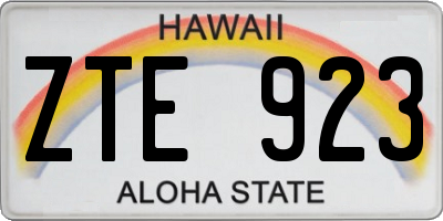 HI license plate ZTE923