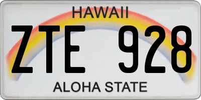 HI license plate ZTE928