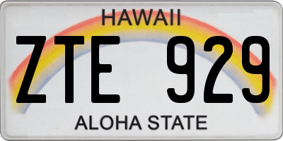 HI license plate ZTE929