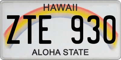 HI license plate ZTE930