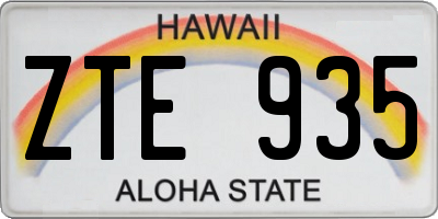 HI license plate ZTE935