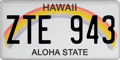 HI license plate ZTE943