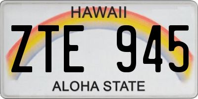 HI license plate ZTE945