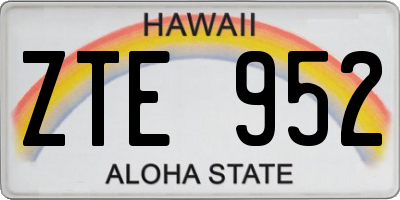HI license plate ZTE952