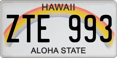 HI license plate ZTE993
