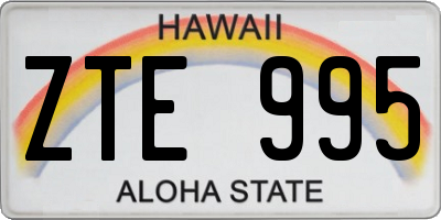 HI license plate ZTE995