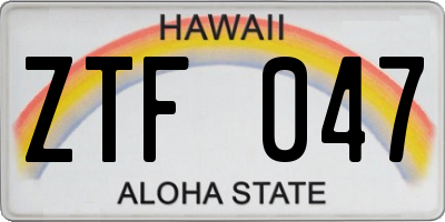 HI license plate ZTF047