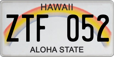 HI license plate ZTF052