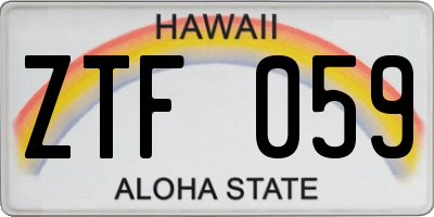 HI license plate ZTF059