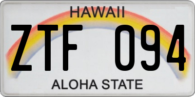 HI license plate ZTF094