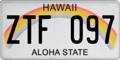 HI license plate ZTF097