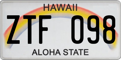 HI license plate ZTF098