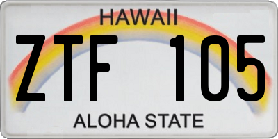 HI license plate ZTF105