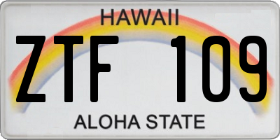 HI license plate ZTF109