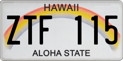 HI license plate ZTF115