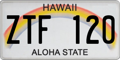 HI license plate ZTF120