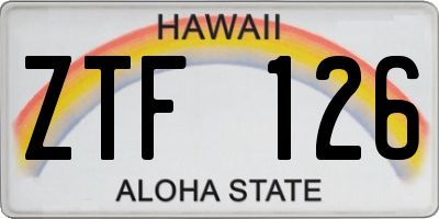 HI license plate ZTF126